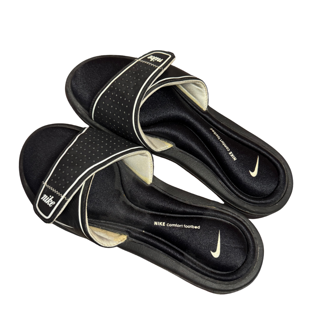 Nike Comfort Footbed Women's Slides – Black/White (Size 8)