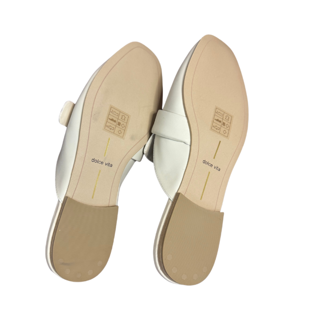 NWOT Dolce Vita Ivory Buckle Slip-On Mules – Women’s Loafer Slides (Size 7.5)