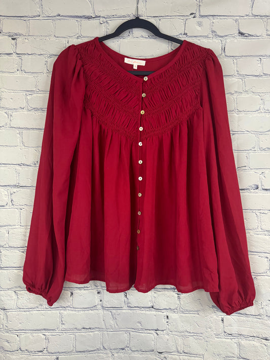 Les Femme Red Sheer Top (Sizes S & M)
