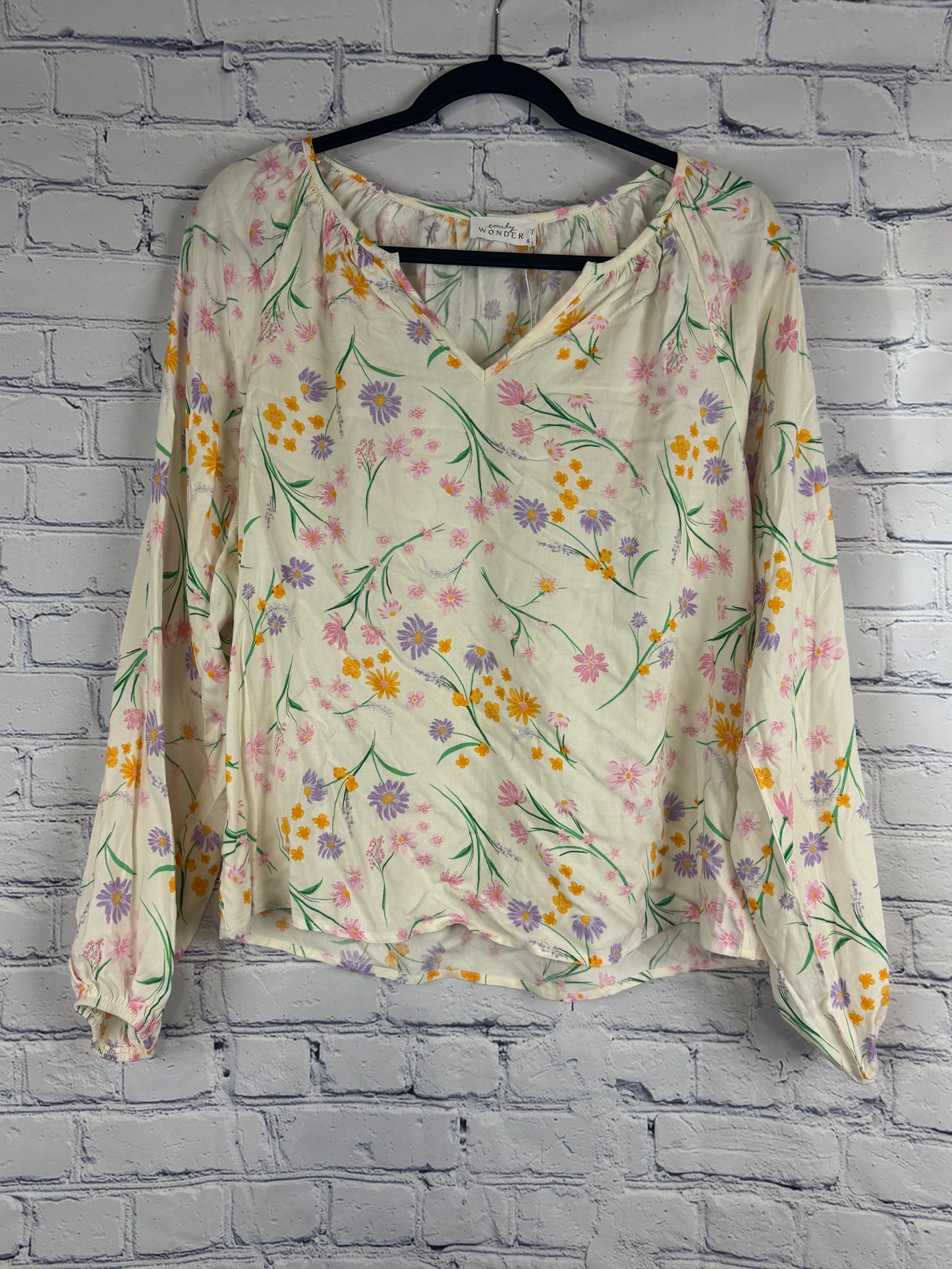 Emily Wonder Cream Floral Shirt (Size S)
