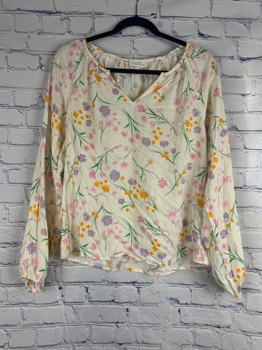 Emily Wonder Cream Floral Shirt (Size S)
