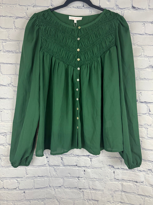 Les Femme Green Sheer Top (Sizes S & M)