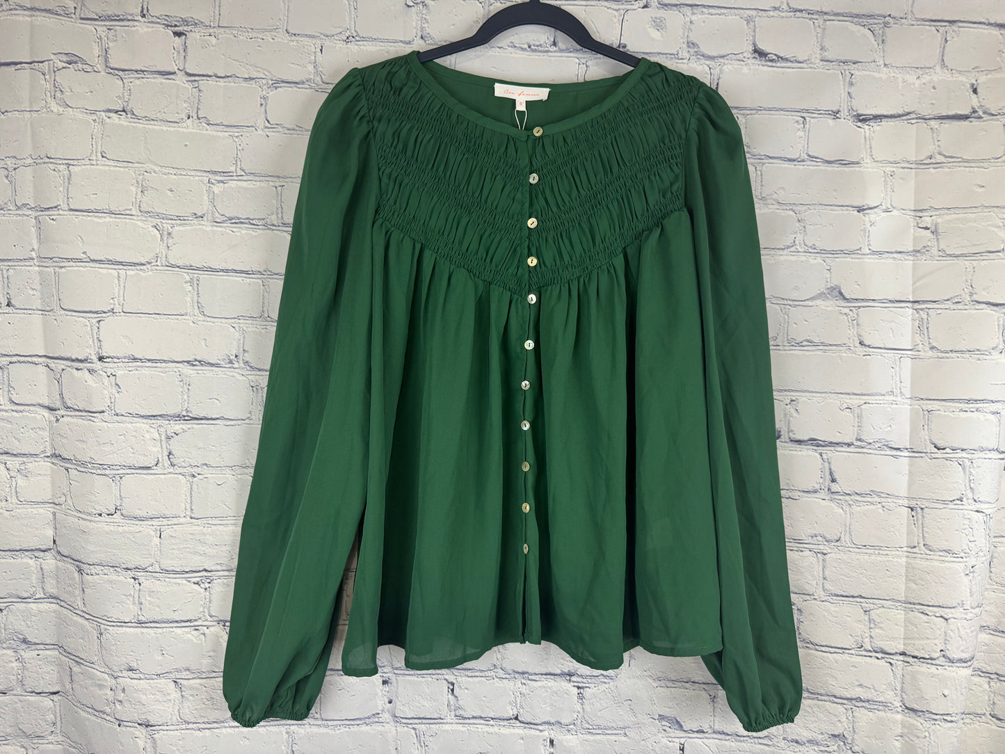 Les Femme Green Sheer Top (Sizes S & M)