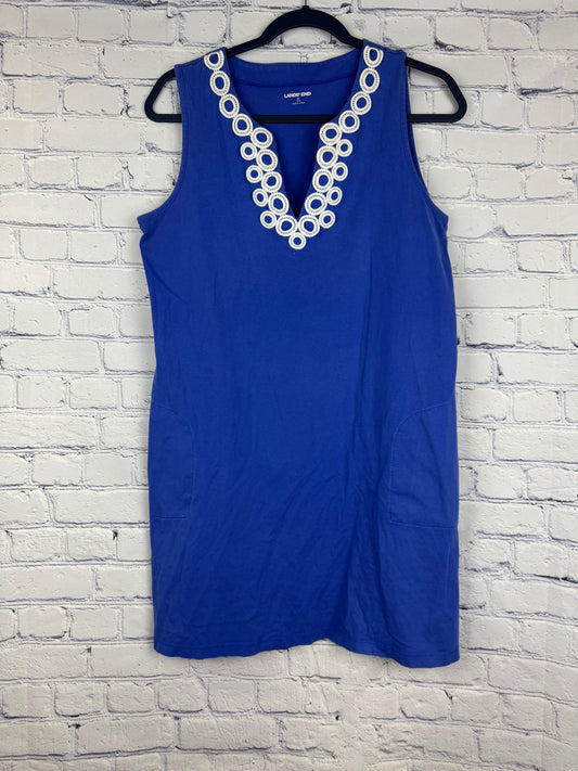 Lands' End Sleeveless Cotton-Jersey Dress (Size Medium)
