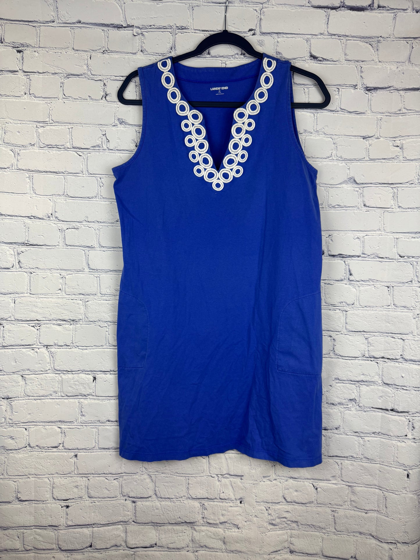Lands' End Sleeveless Cotton-Jersey Dress (Size Medium)