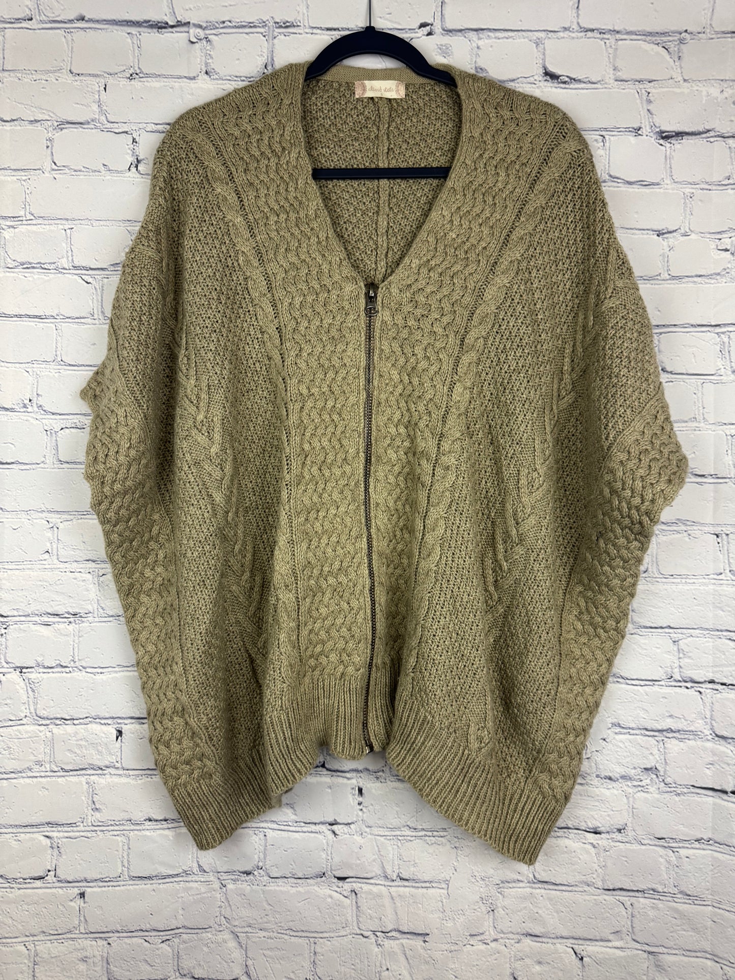 Altar'd State Chunky Knit Zip-Up Cardigan (Size Small)