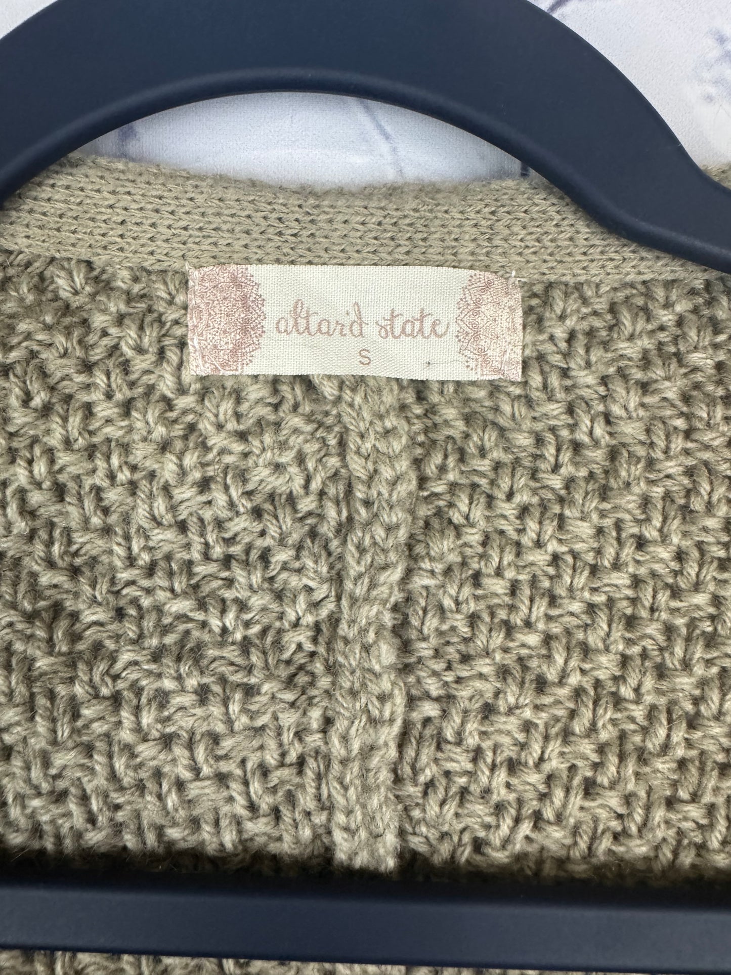 Altar'd State Chunky Knit Zip-Up Cardigan (Size Small)