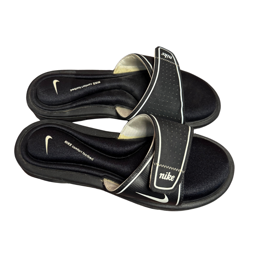 Nike Comfort Footbed Women's Slides – Black/White (Size 8)
