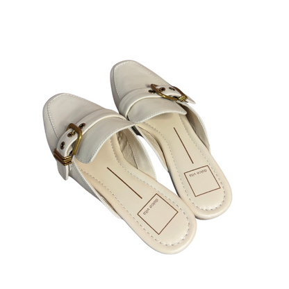 NWOT Dolce Vita Ivory Buckle Slip-On Mules – Women’s Loafer Slides (Size 7.5)