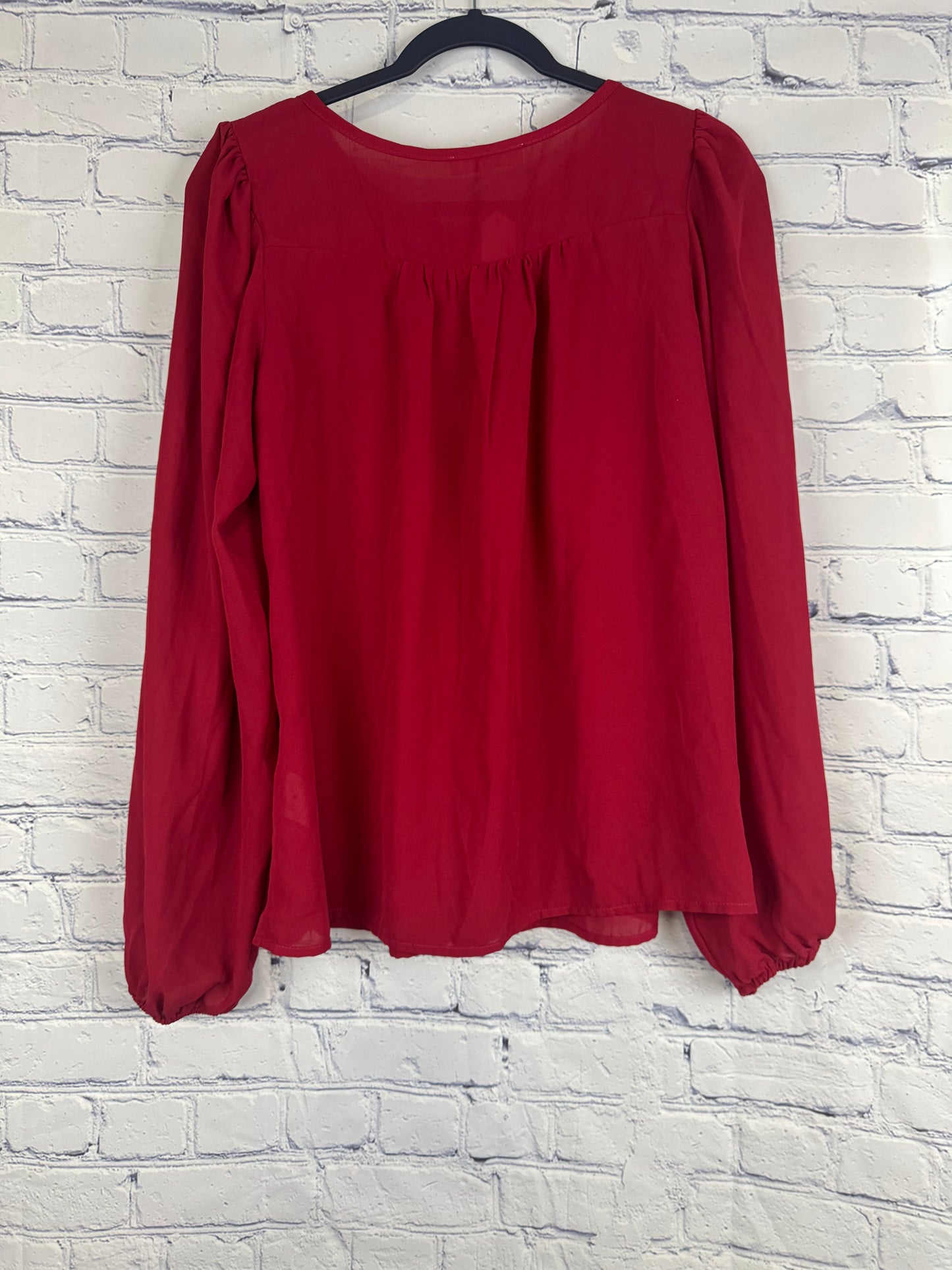 Les Femme Red Sheer Top (Sizes S & M)