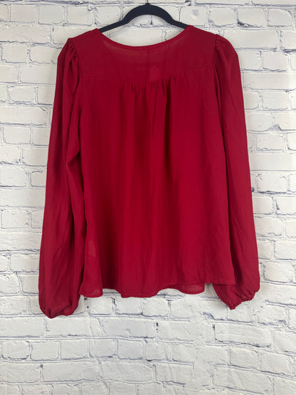 Les Femme Red Sheer Top (Sizes S & M)