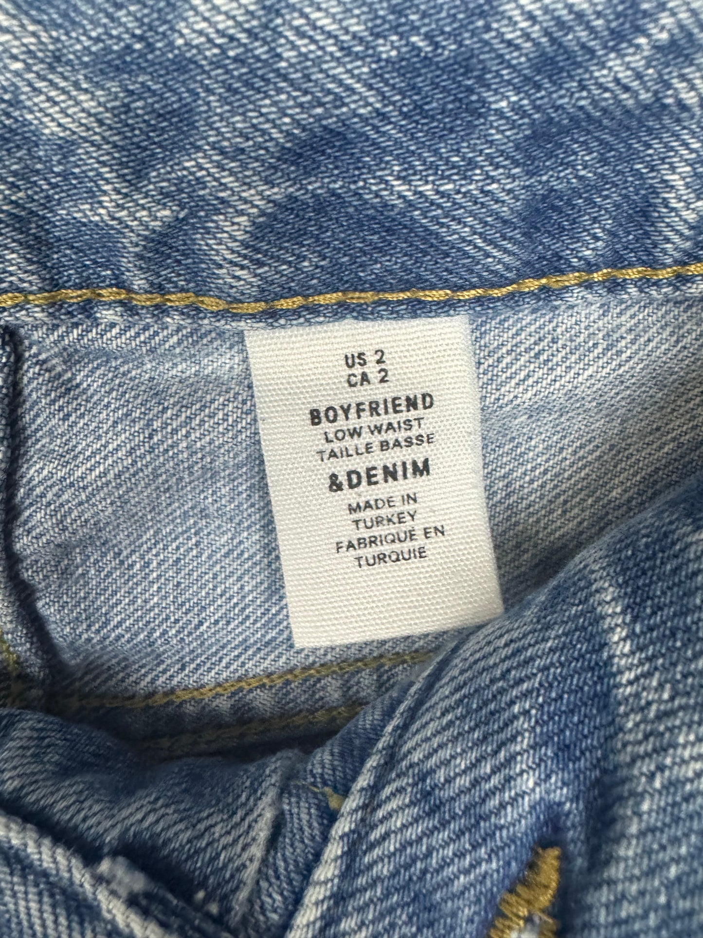 H & M Distressed Low Waist Boyfriend Jeans (Size 2)