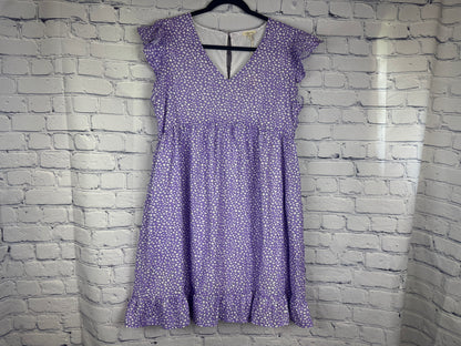 JODIFL Purple and White Flutter Sleeve NWT (Size S)