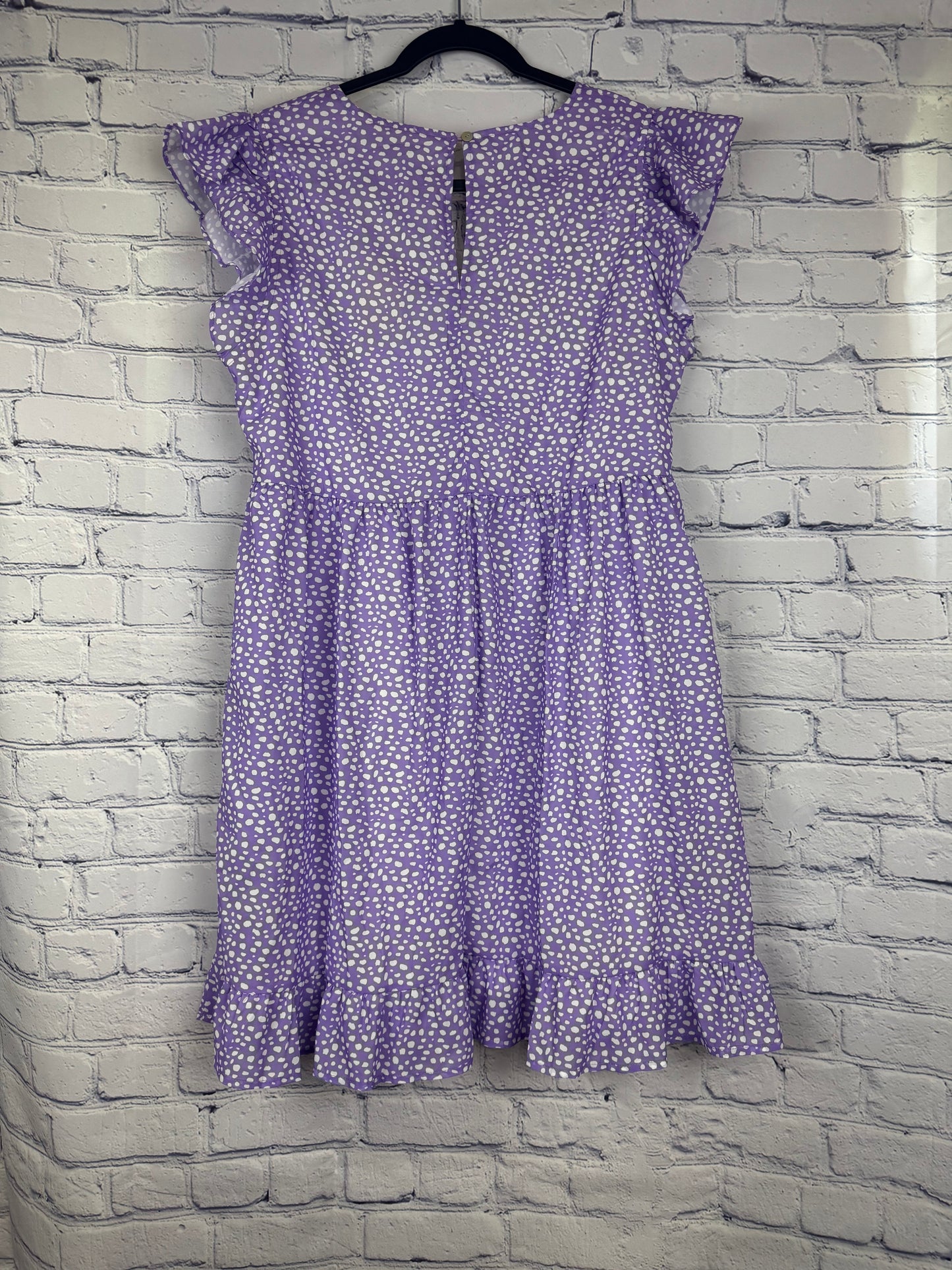 JODIFL Purple and White Flutter Sleeve NWT (Size S)
