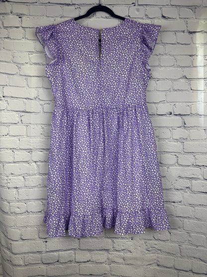 JODIFL Purple and White Flutter Sleeve NWT (Size S)