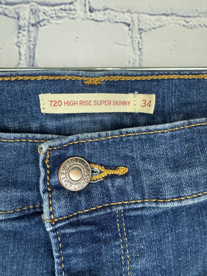 Levi 720 High Rise Super Skinny Stretchy Jeans (Size 34)